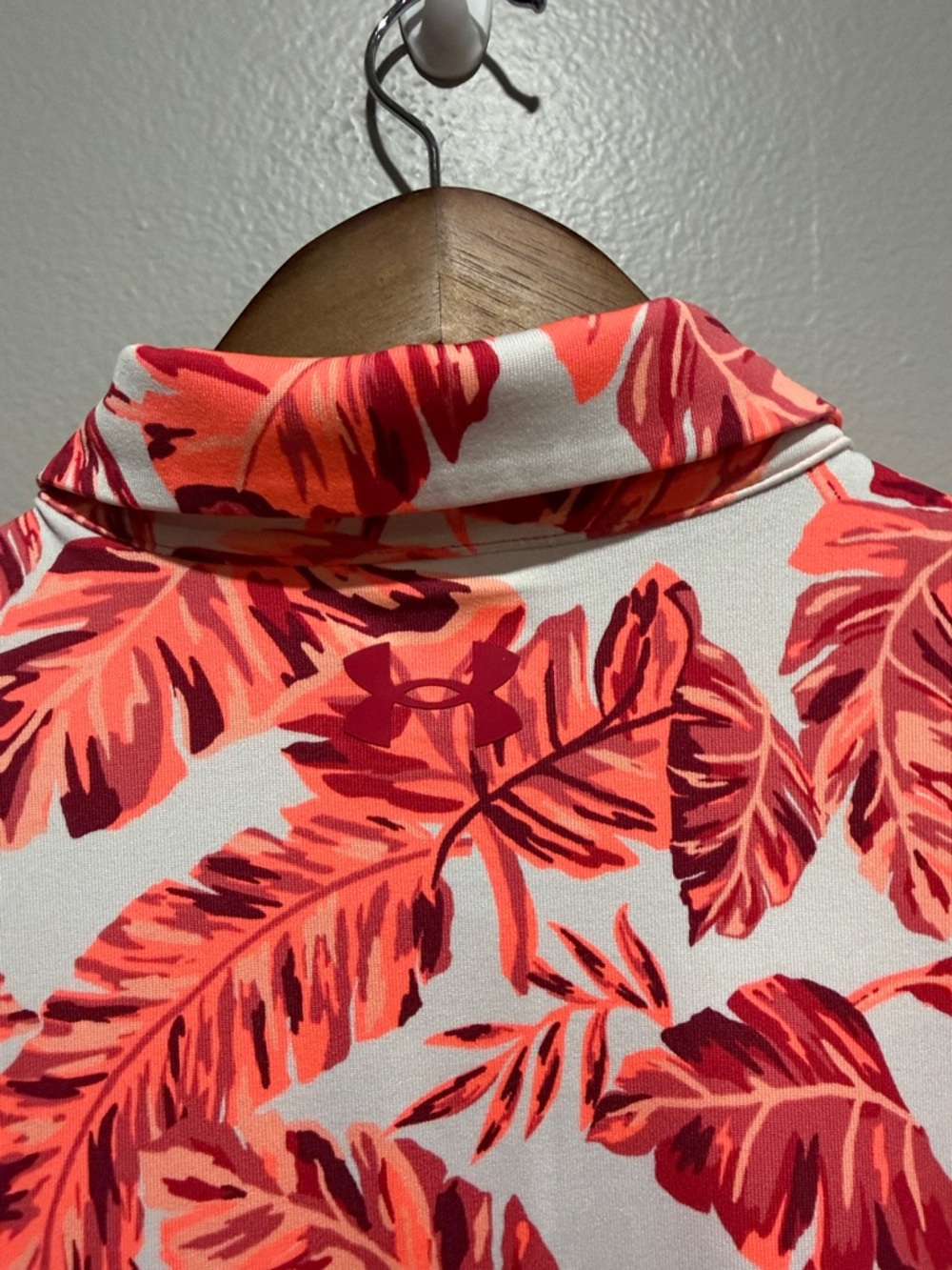 Under Armour The Playoff Polo - Red Leaf Print size L - Picture 3 of 4